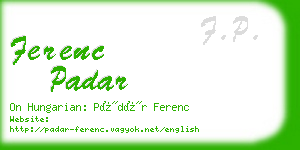 ferenc padar business card